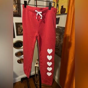 GIRLS RED JOGGERS (L)